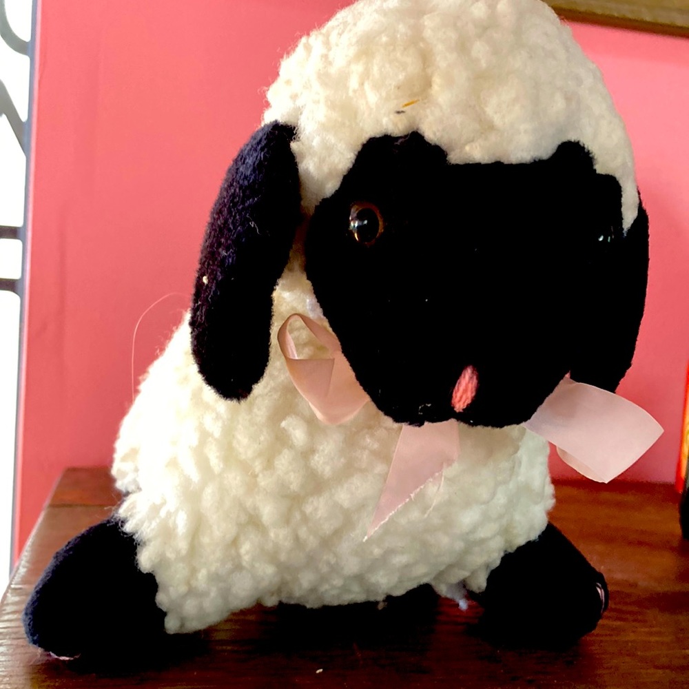 IKB Small Stuffed Lamb Toy with fiber/cellulose stuffing.  Never used.